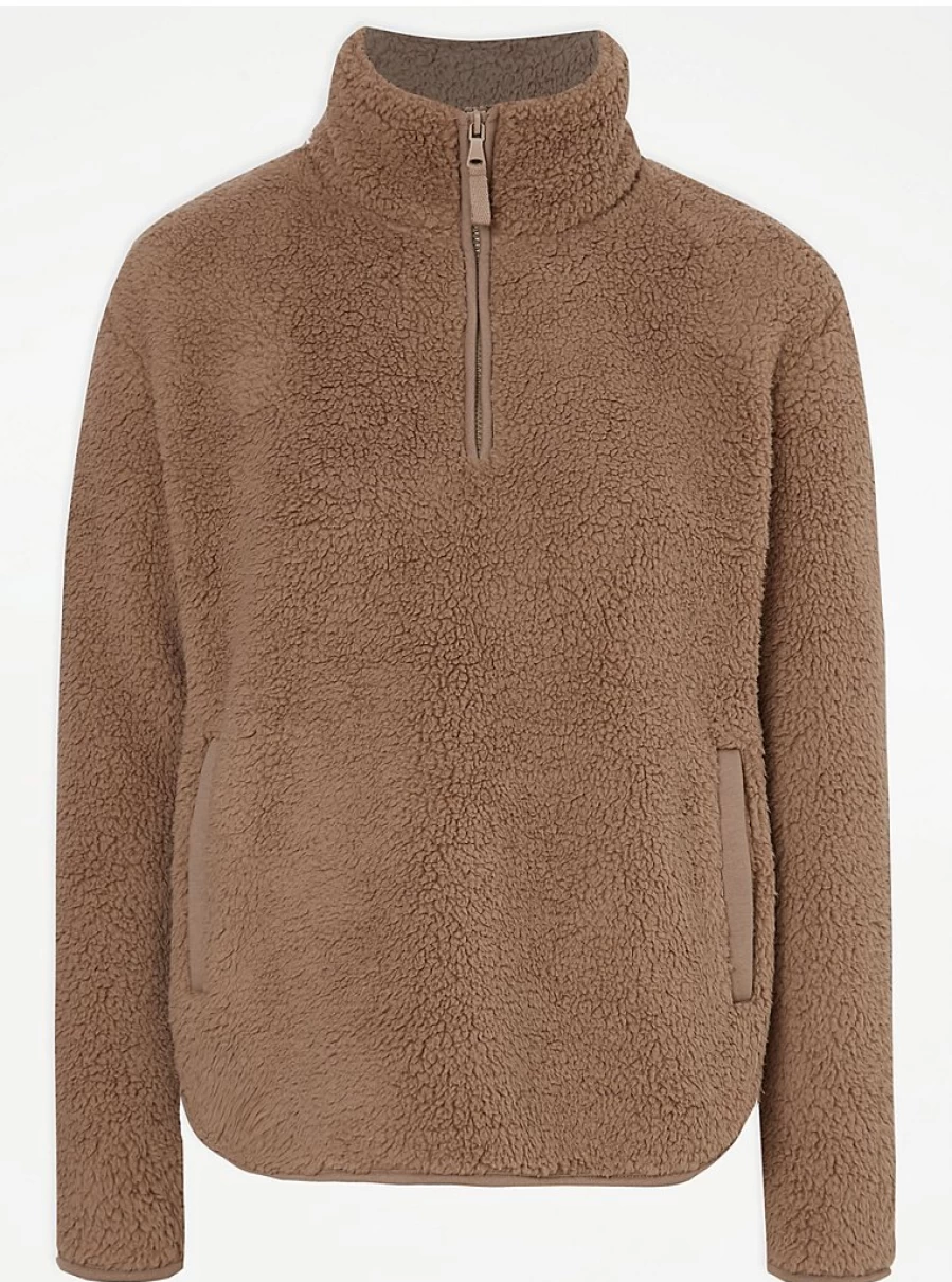 "George at Asda Mocha Borg Fleece Zip-Up Pyjama Set - Cozy Winter Pajamas Review"