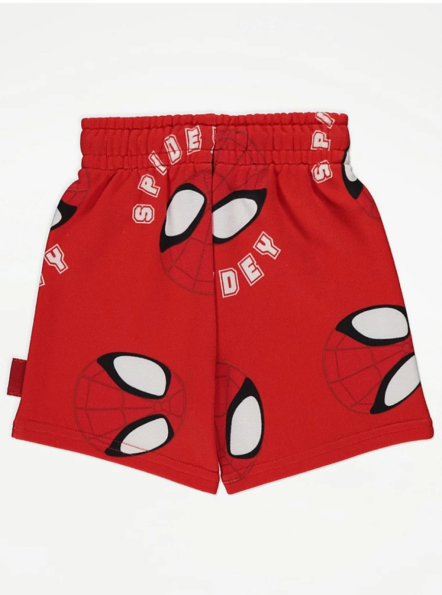 "George at Asda Boys' Marvel Spider-Man Red Jersey Shorts – Kids' Superhero Costume & Play Outfit"