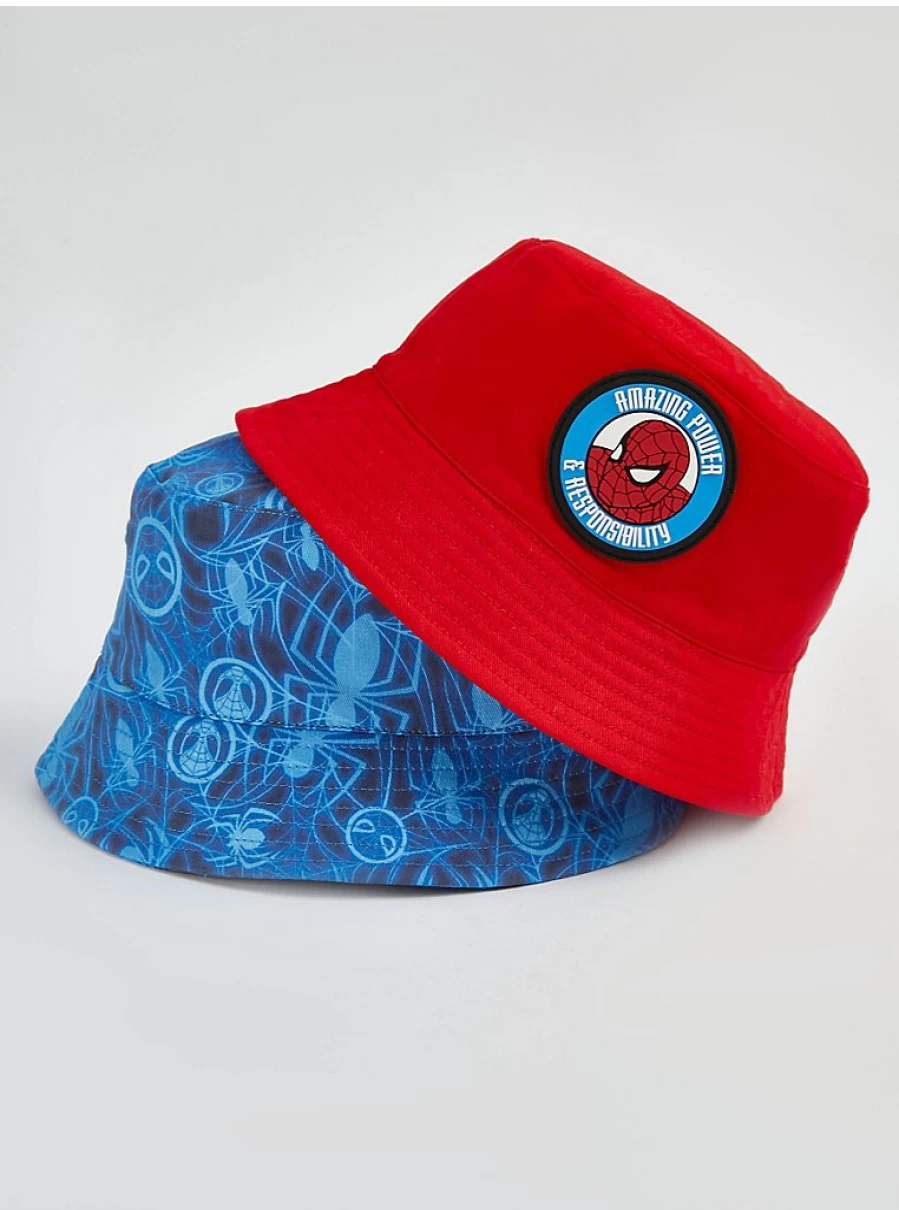 Girls Marvel Spider-Man Bucket Hats 2 Pack - George at Asda | Kids Sun Hats for Outdoor Play
