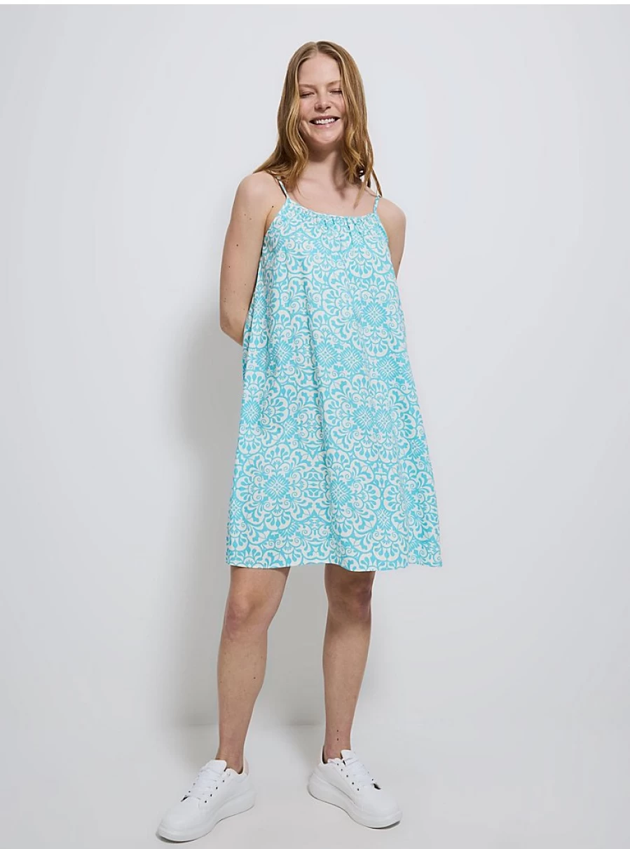 "George at Asda Women's Blue Printed Mini Sundress | Comfortable Summer Dress Review"