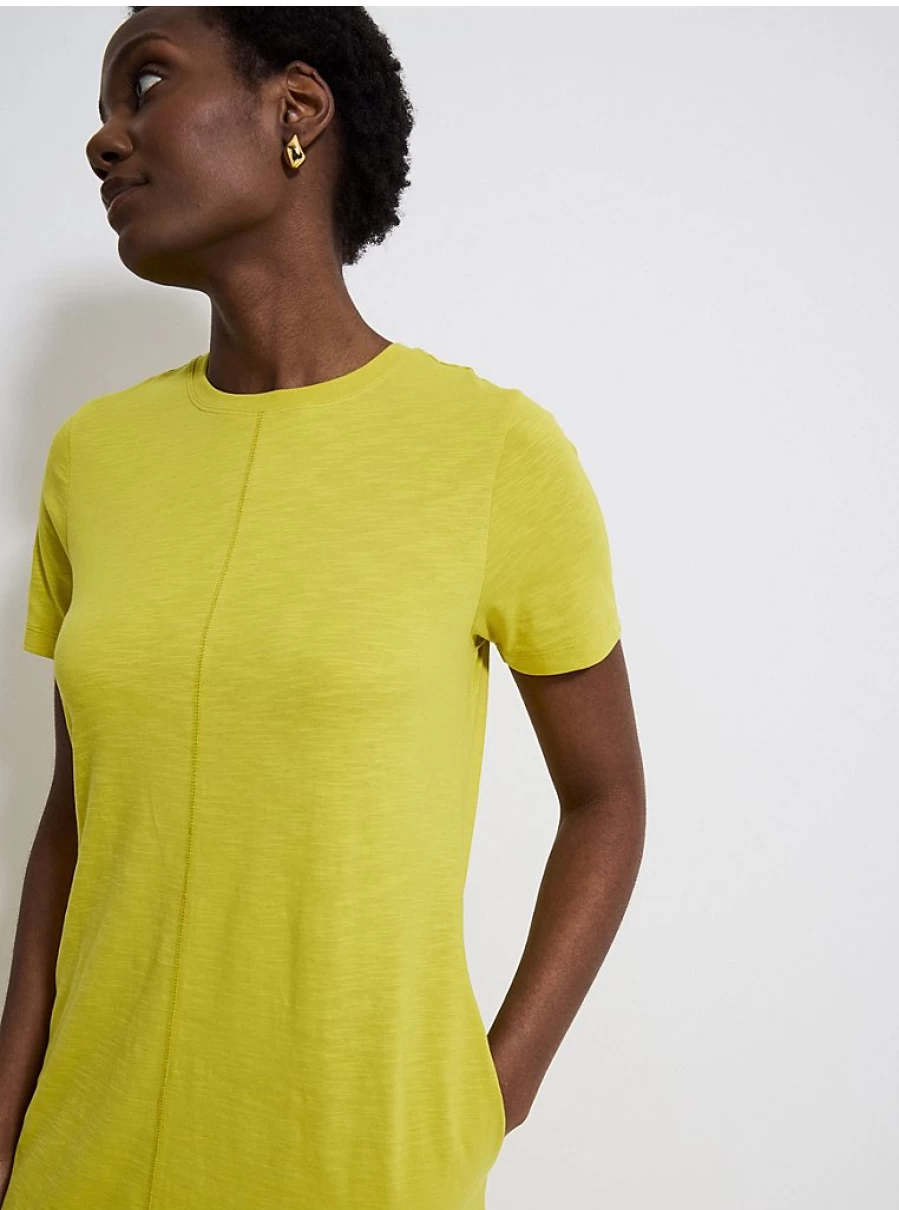 "George at Asda Women's Lime Green Midi T-Shirt Dress with Seam Detail | Comfortable Casual Dress"