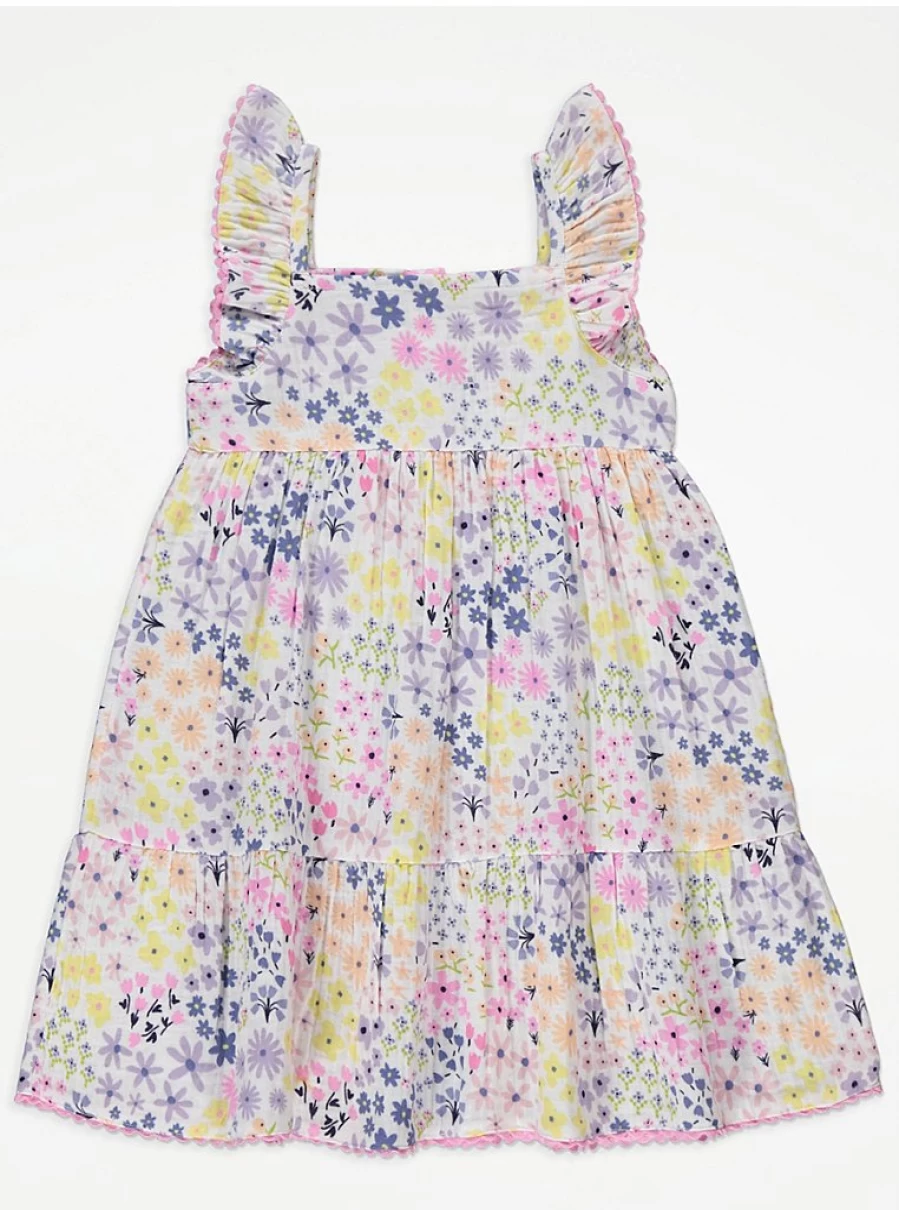 "George at Asda Girls Ditsy Floral Tiered Dress with Frill Strap – Cute Kids Dress Review"