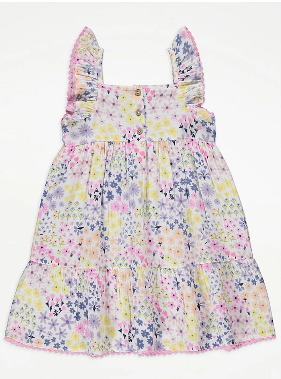 "George at Asda Girls Ditsy Floral Tiered Dress with Frill Strap – Cute Kids Dress Review"