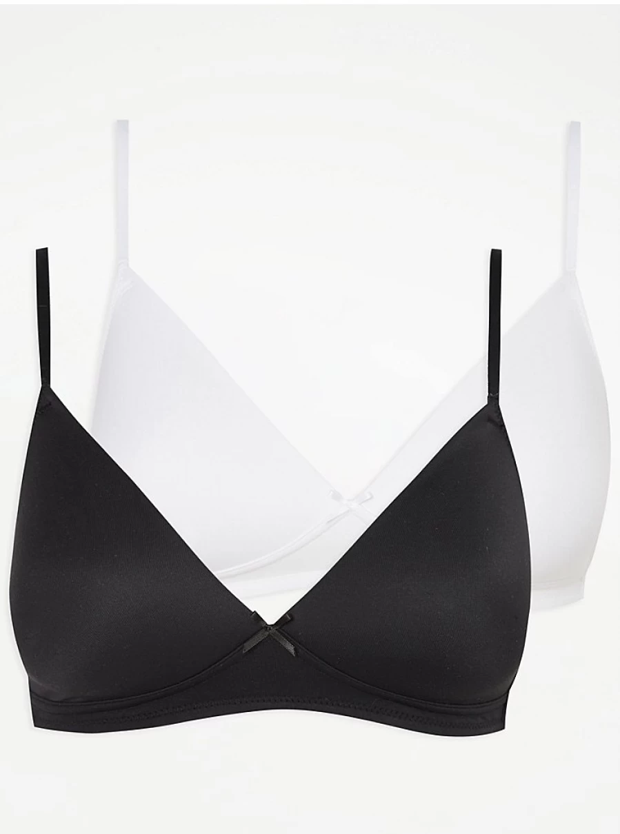 Women's Non-Wired Padded T-Shirt Bras 2 Pack | Comfortable Everyday Lingerie | George at Asda