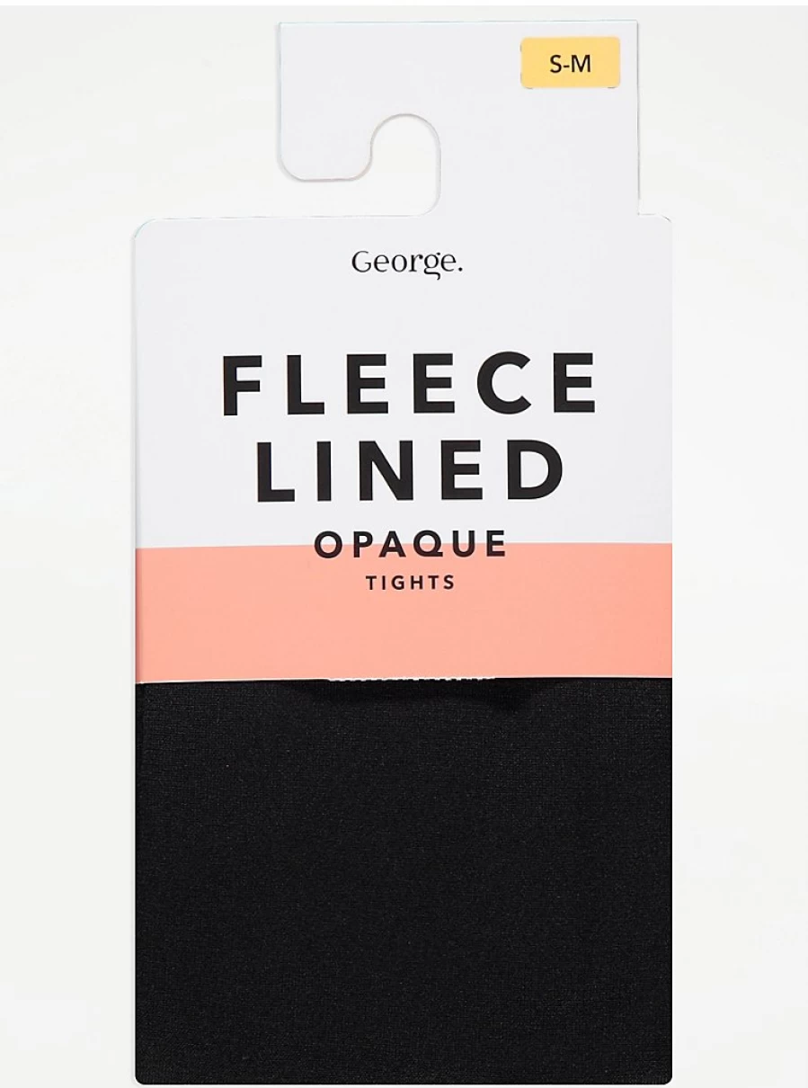 "George at Asda Black Fleece Lined Opaque Tights for Women – Warm Winter Tights Review"