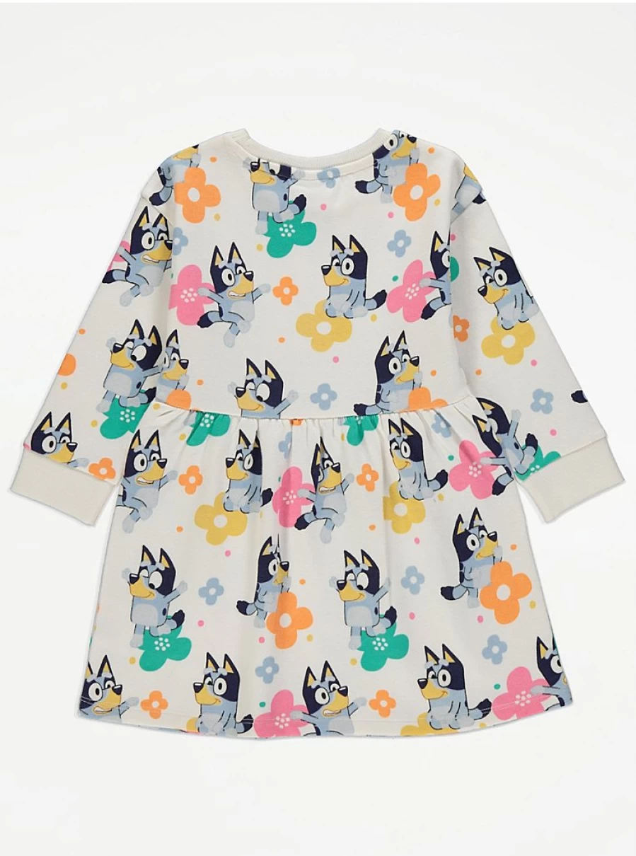 "Bluey Flower Sweatshirt Dress for Girls | George at Asda | Cute Kids' Casual Wear"