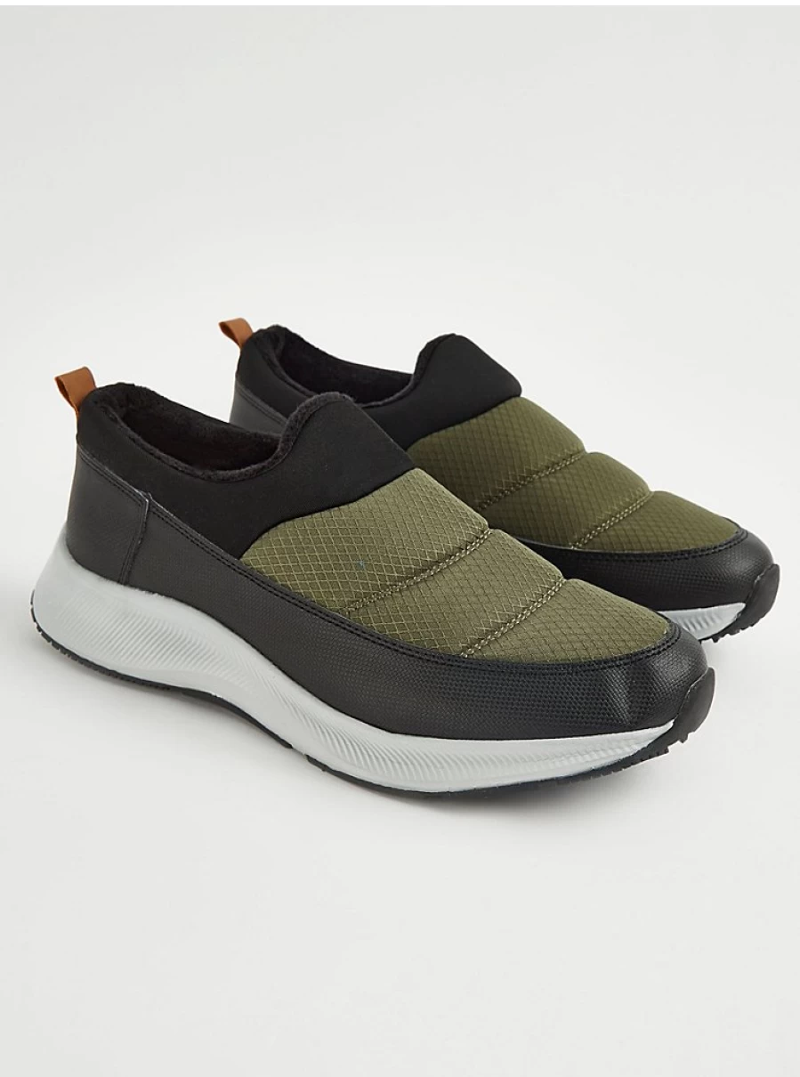 Men's Khaki Slip-On Casual Shoes with Fur Lining | George at Asda Comfort & Style