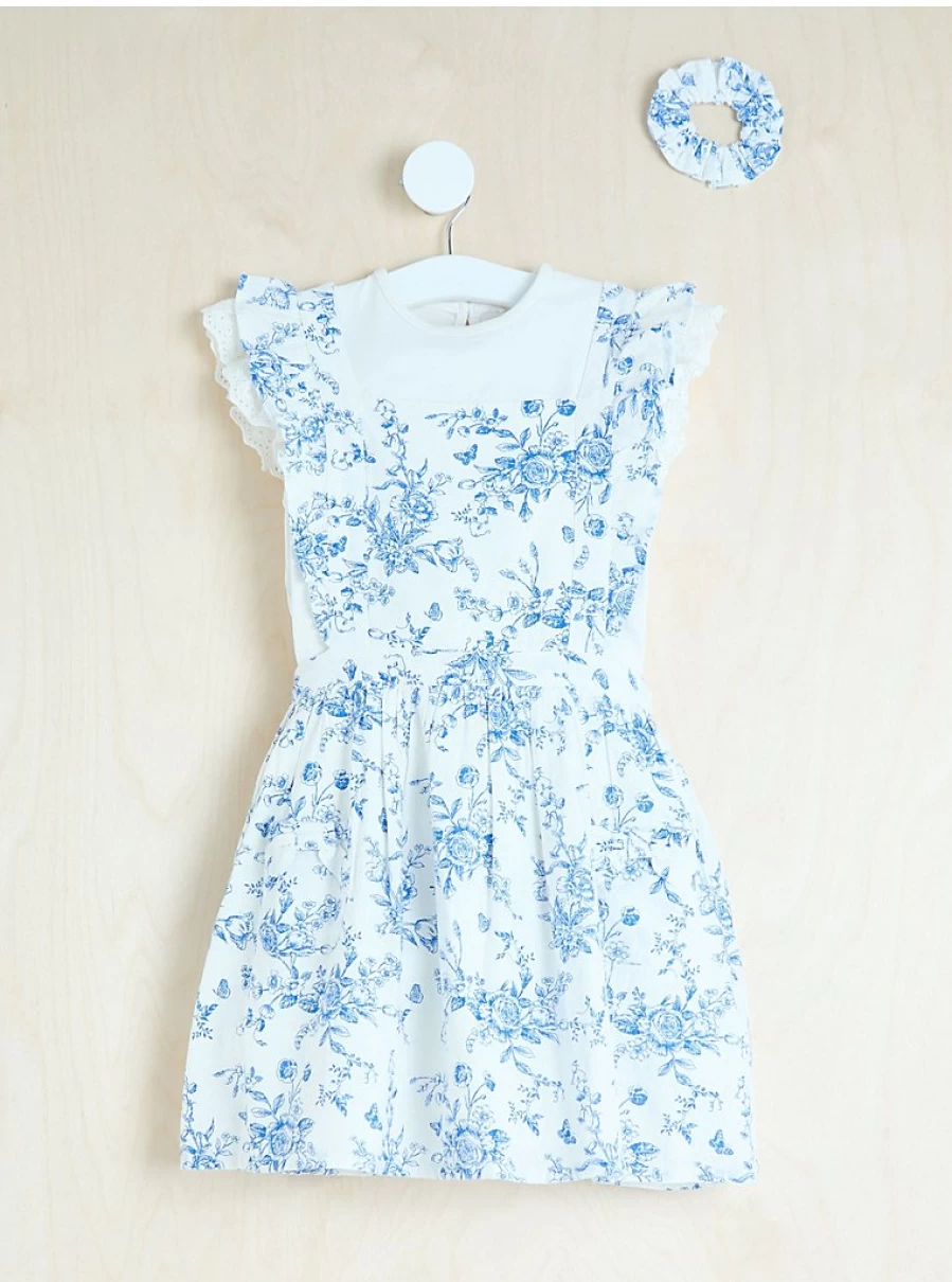 Girls' Floral Frill Pinafore Dress & Top Set by George at Asda | Billie Faiers Collection