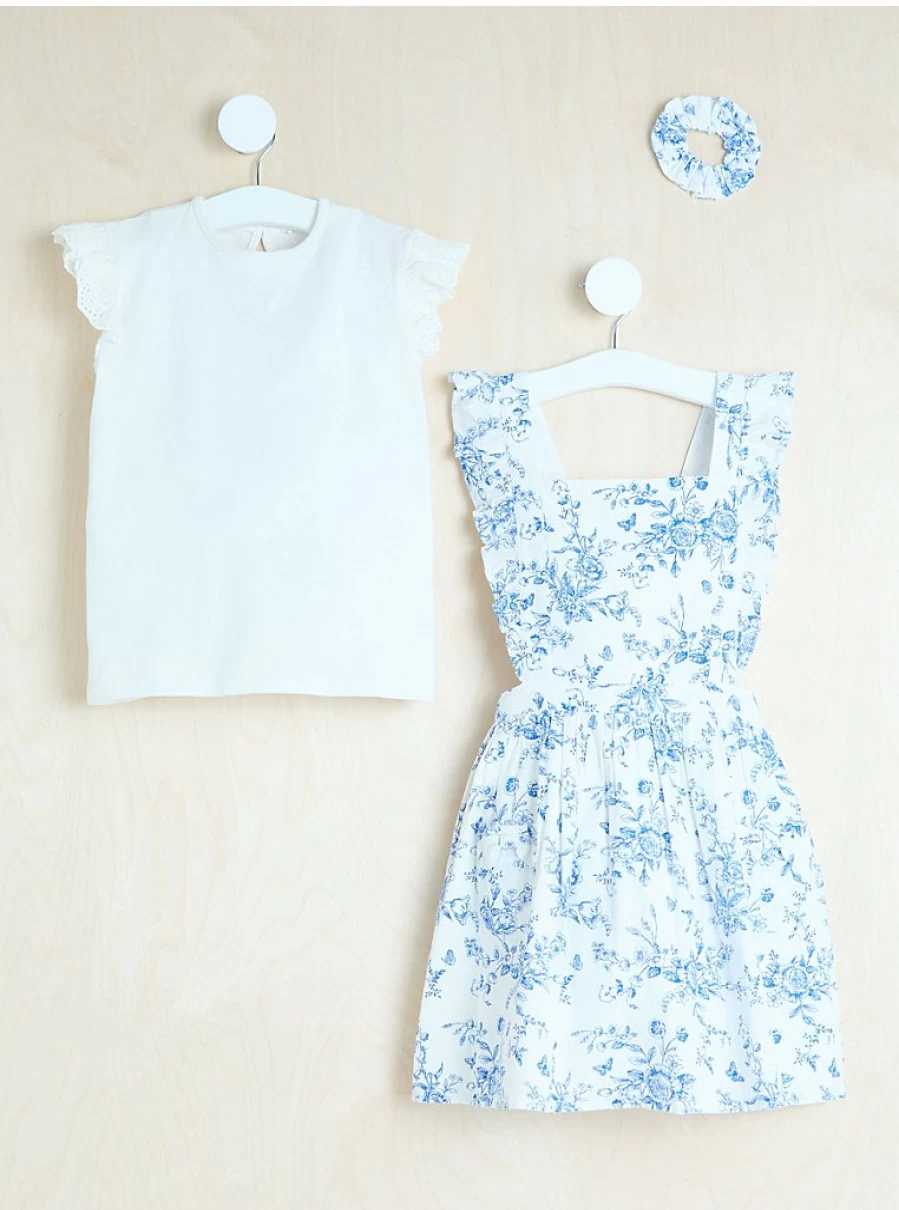 Girls' Floral Frill Pinafore Dress & Top Set by George at Asda | Billie Faiers Collection