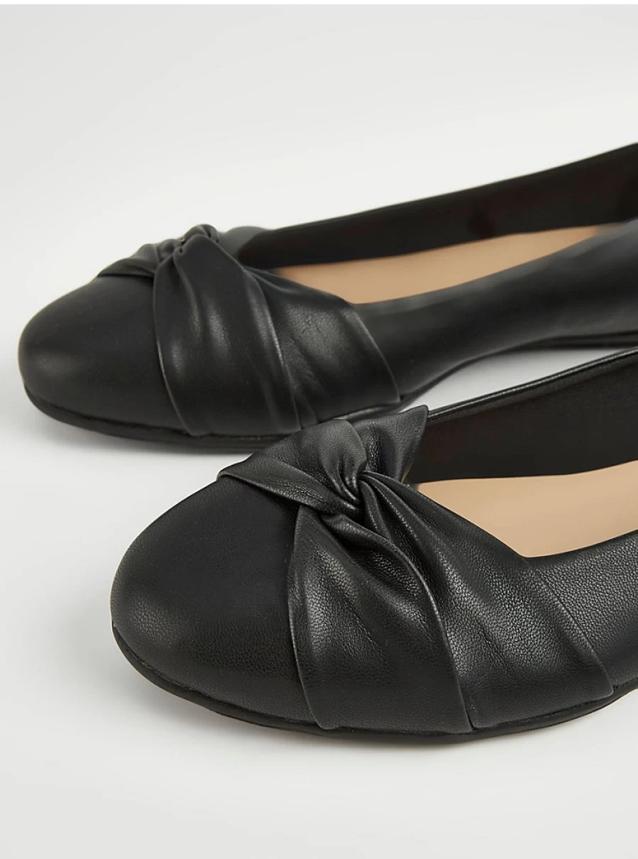 "George at Asda Women's Black Twist Front Ballet Flats | Comfortable & Stylish Ballet Shoes"
