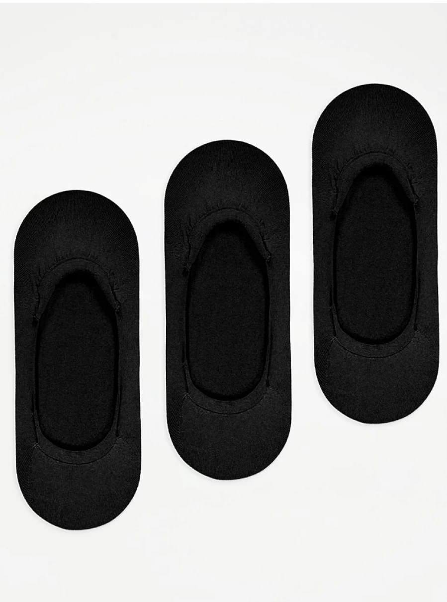 "George at Asda Black Footsie Socks 3-Pack | Ultimate Collection Comfortable Lingerie Socks"