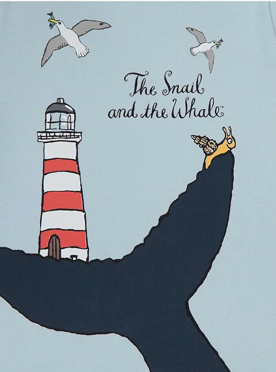 "George at Asda Kids Blue Snail and Whale Themed Short Pyjamas – Comfortable & Fun Sleepwear"
