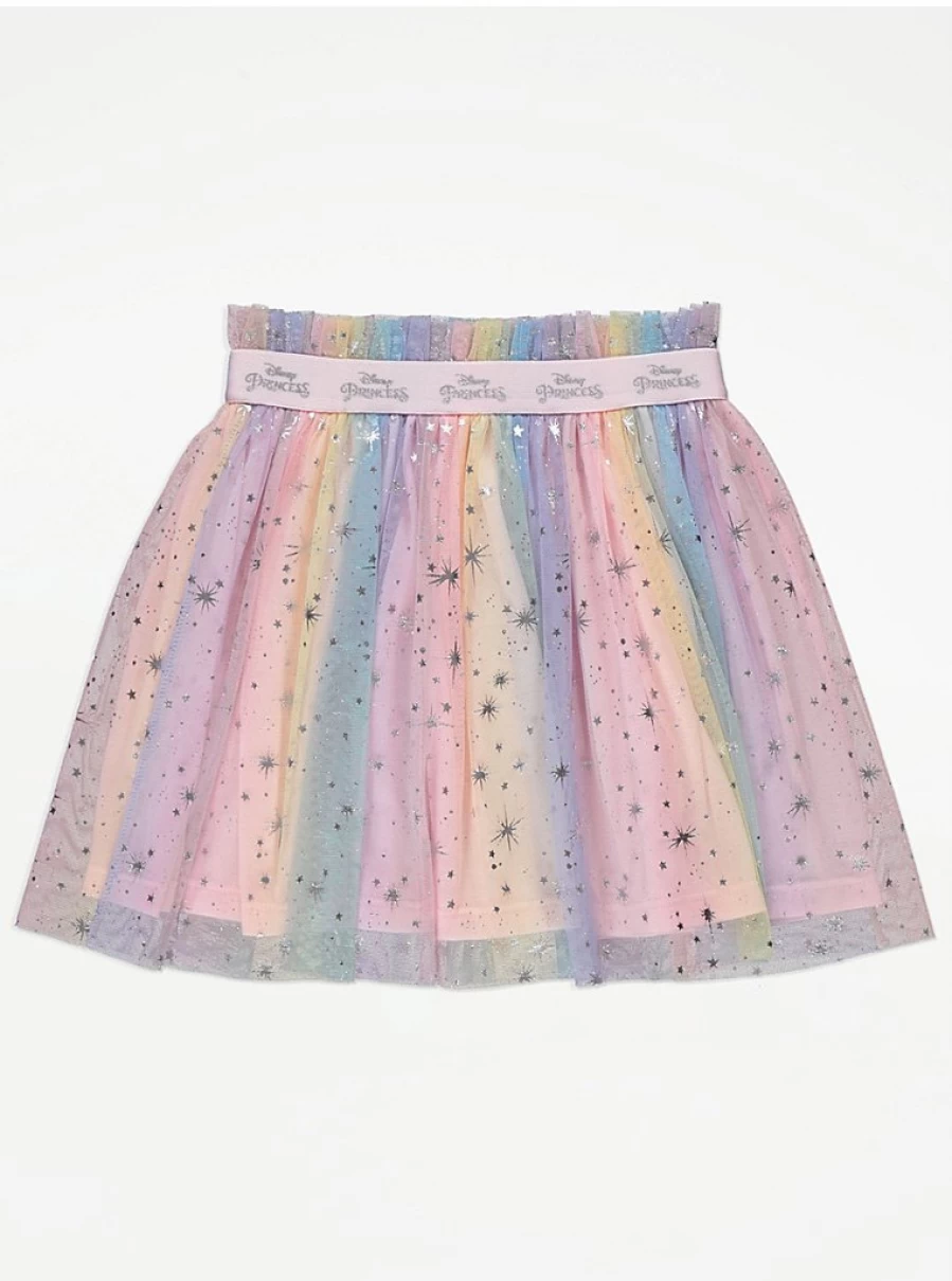 Disney Princess Rainbow Ombre Star Tutu Skirt for Girls by George at Asda | Kids Dance Dress