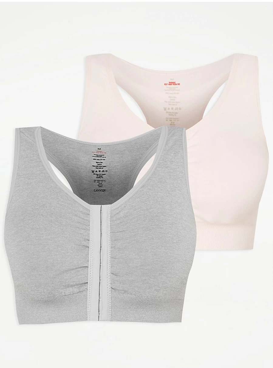 Post Surgery Bras for Women - 2 Pack Comfort Bra by George at Asda | Soft Recovery Lingerie