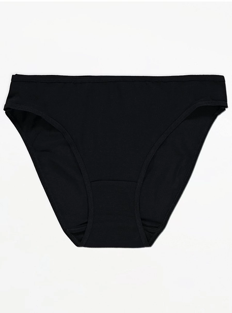 "George at Asda Black High Leg Knickers 7-Pack | Basic Lingerie Set | Multipack Underwear"