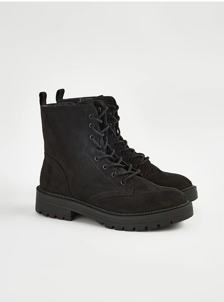 Women's Black Lace-Up Boots | Stylish & Comfortable Footwear by George at Asda