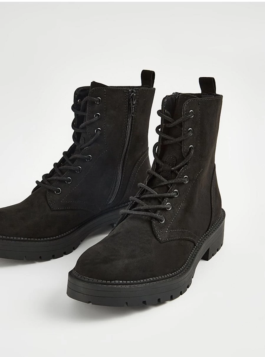 Women's Black Lace-Up Boots | Stylish & Comfortable Footwear by George at Asda