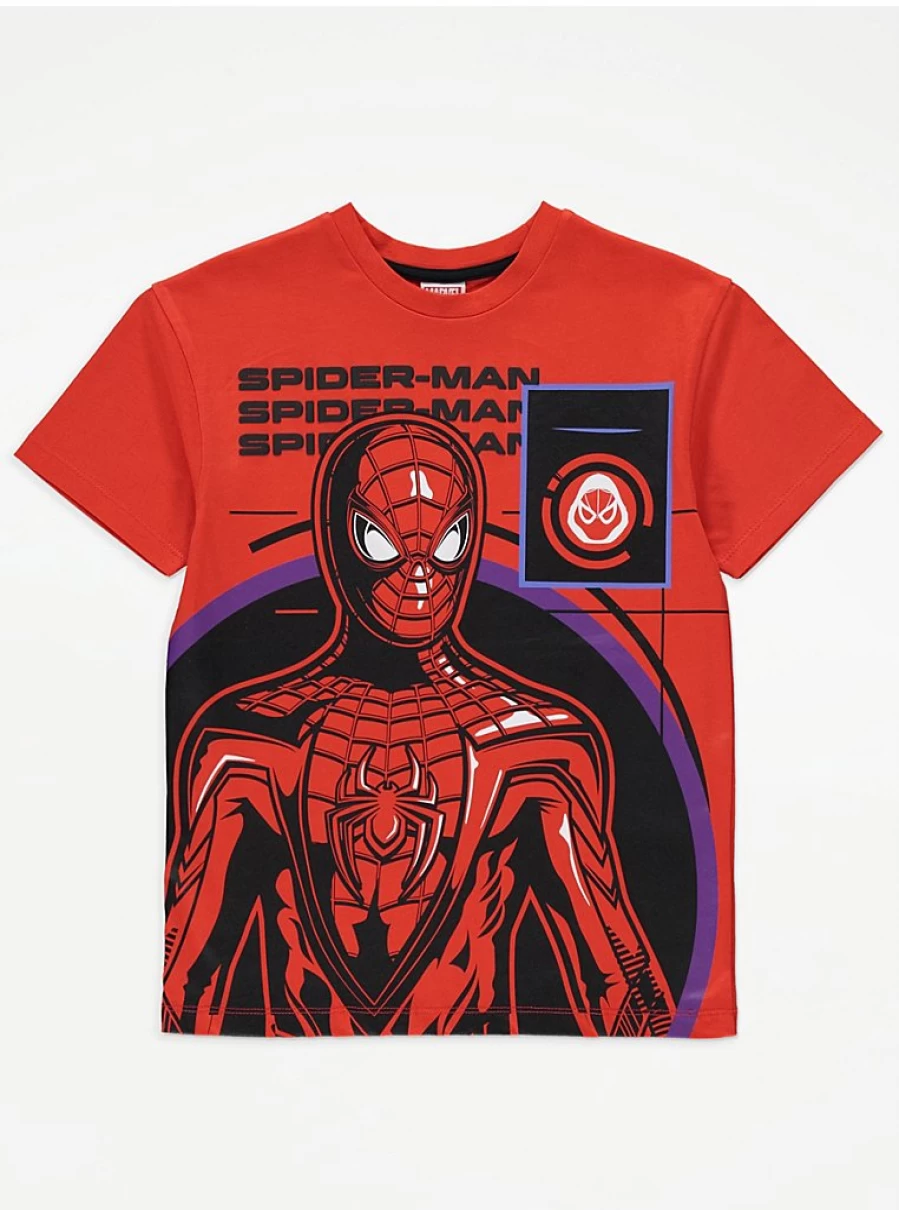 "George at Asda Boys' Marvel Spider-Man Red Graphic T-Shirt | Kids Superhero Tee"