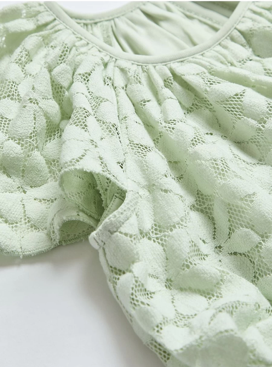 "George at Asda Girls Light Green Lace Flower Dress – Kids' Floral Party Dress Review"