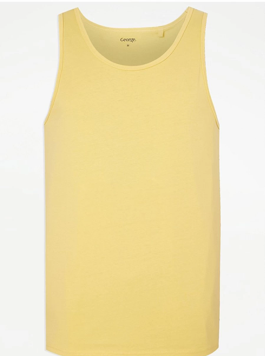 Men's Yellow Plain Vest - George at Asda | Comfort & Style
