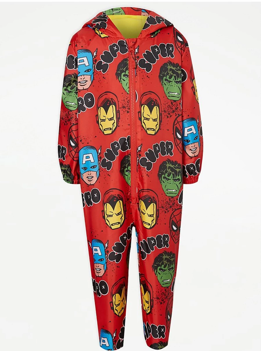 Marvel Superhero Boys Red Lightweight Puddle Suit - George at Asda Kids Rainwear