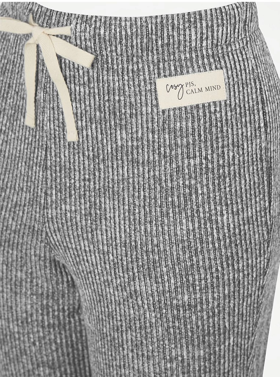 "George at Asda Grey Brushed Knit Ribbed Pyjama Bottoms | Women's Sleepwear & Lingerie"