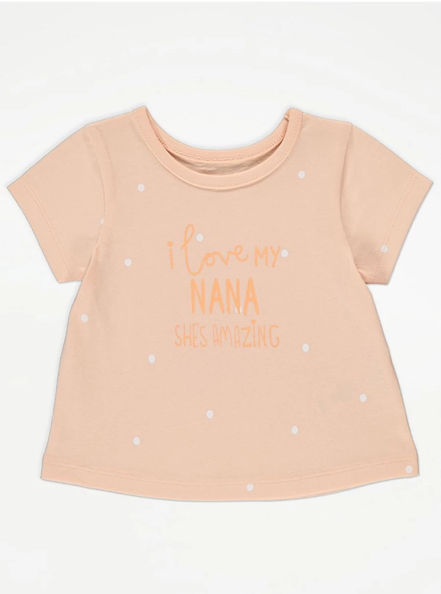 "George at Asda Baby Peach 'I Love My Nana' Dot Print T-Shirt Reviews"