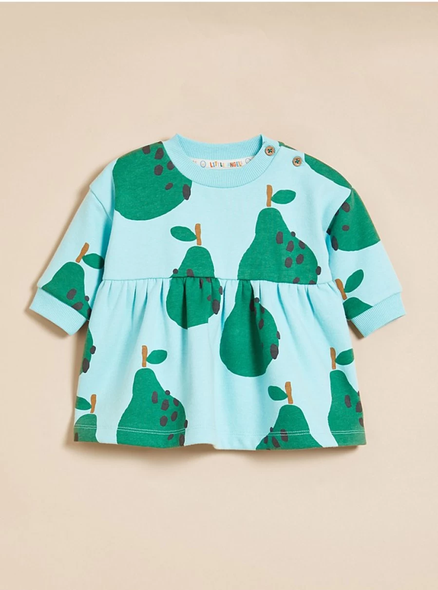 "George at Asda Baby Girls' Little Angels Pear Print Dress and Ribbed Leggings Outfit Set Reviews"