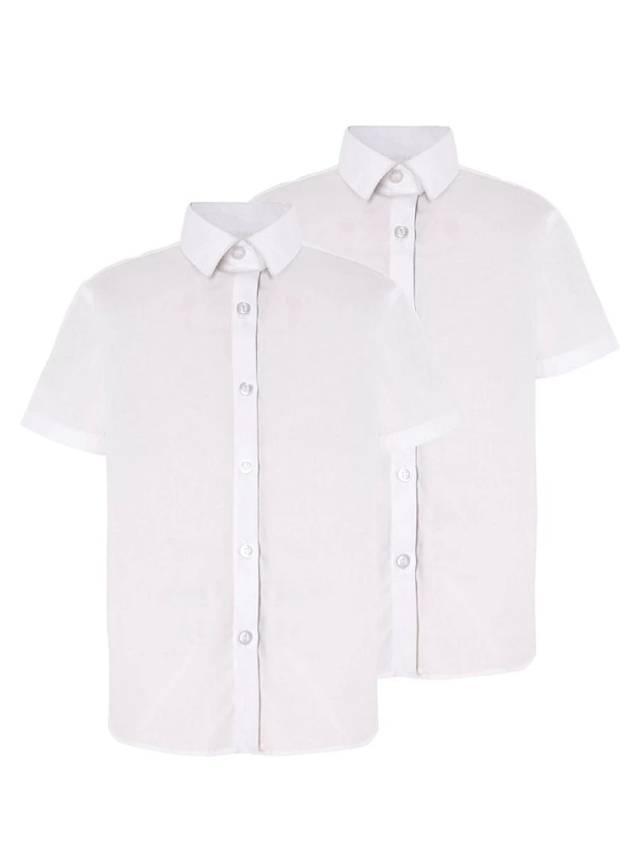 "George at Asda Girls' 2-Pack White Short Sleeve School Shirts for Uniform"