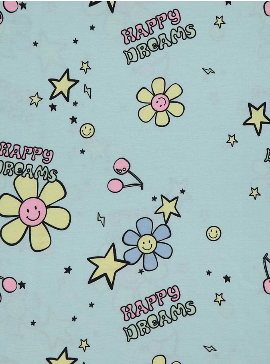 "George at Asda Girls' Smiley Flower Happy Dreams Nightdress 2-Pack – Comfortable Kids Pajama Set"