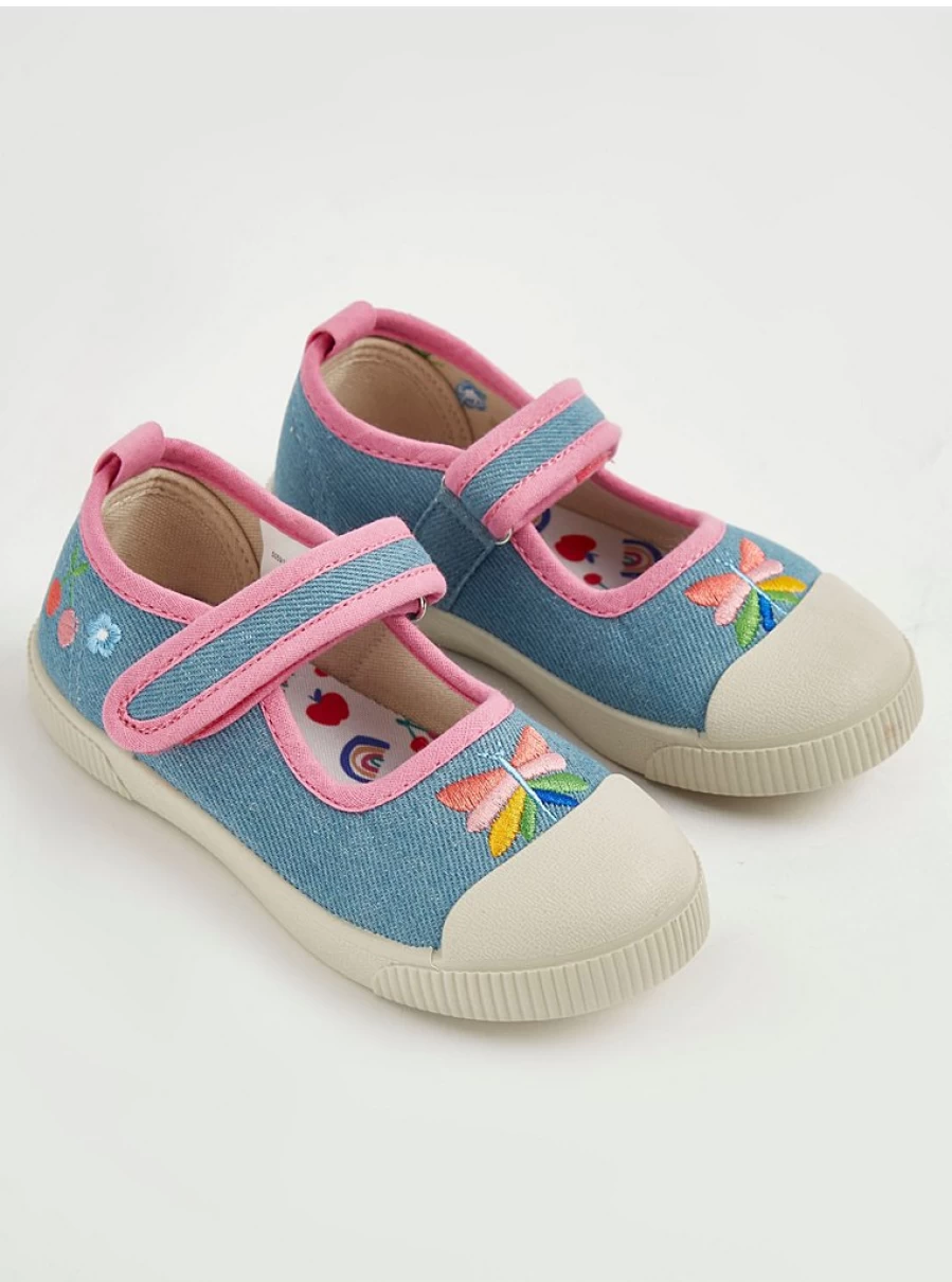 "George at Asda Girls' Blue Denim Embroidered Butterfly Mary Jane Shoes Reviews"