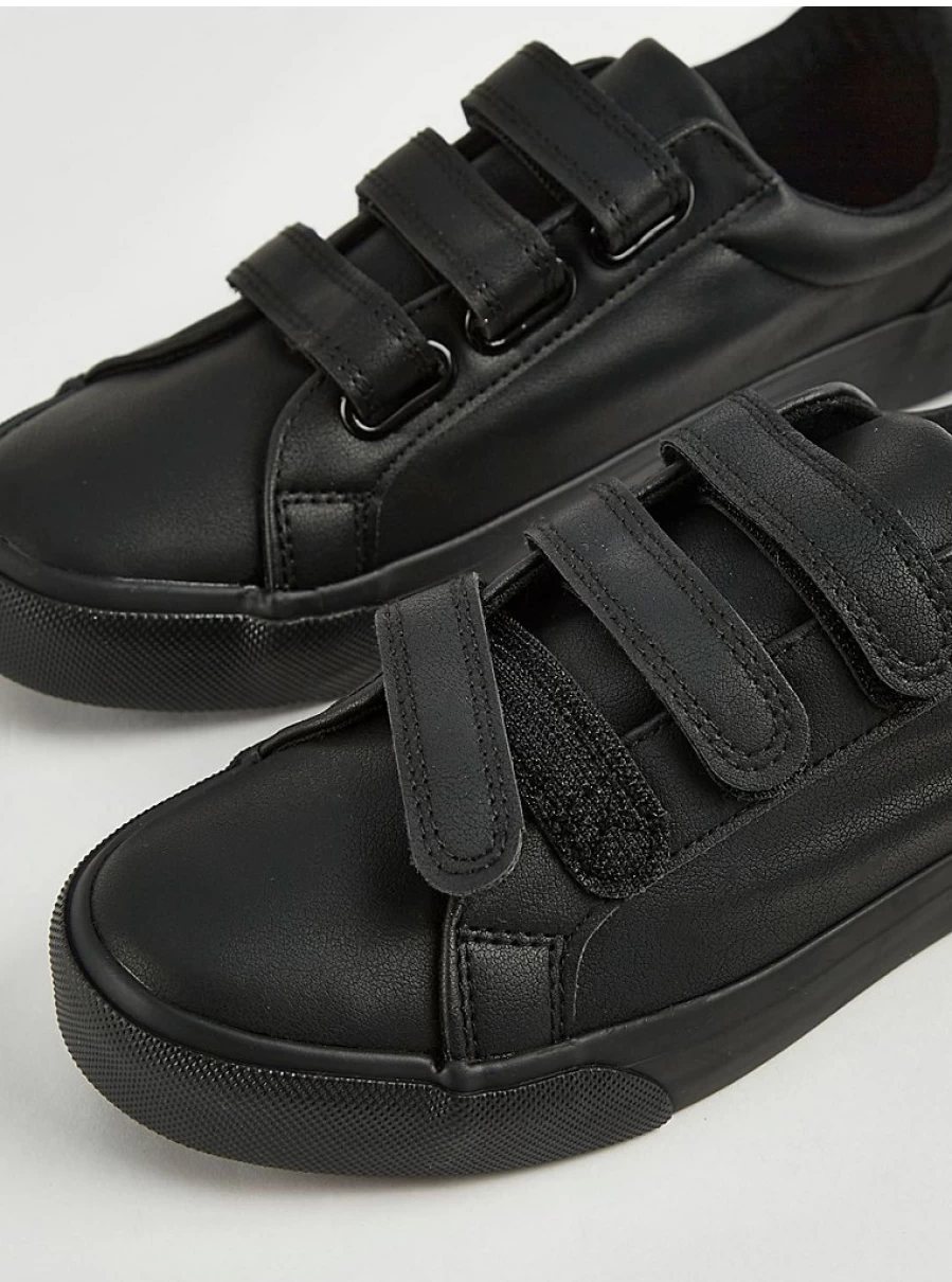"George at Asda Black Triple Strap Cupsole School Shoes – Comfortable & Durable School Footwear Reviews"