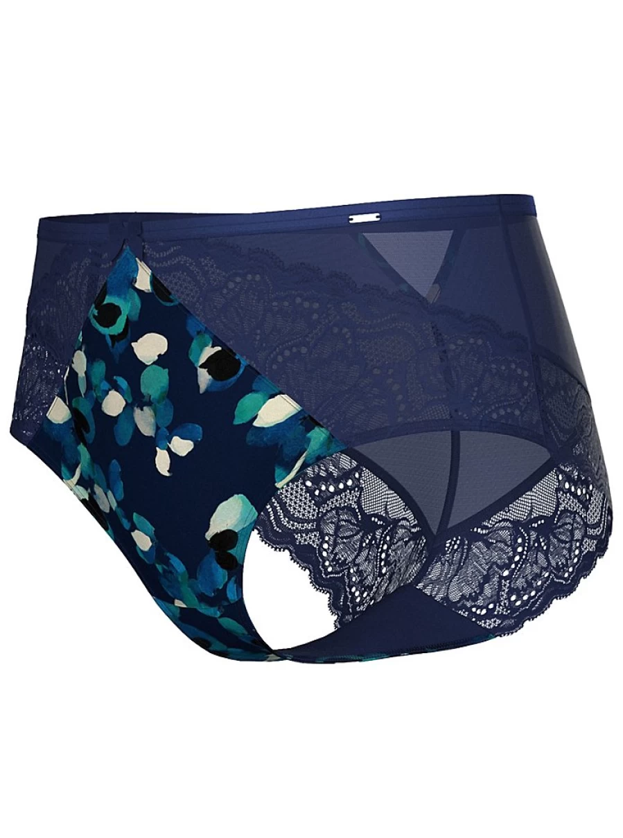 "George at Asda Navy Floral Lace Satin Short Knickers | Women's Lingerie Reviews"