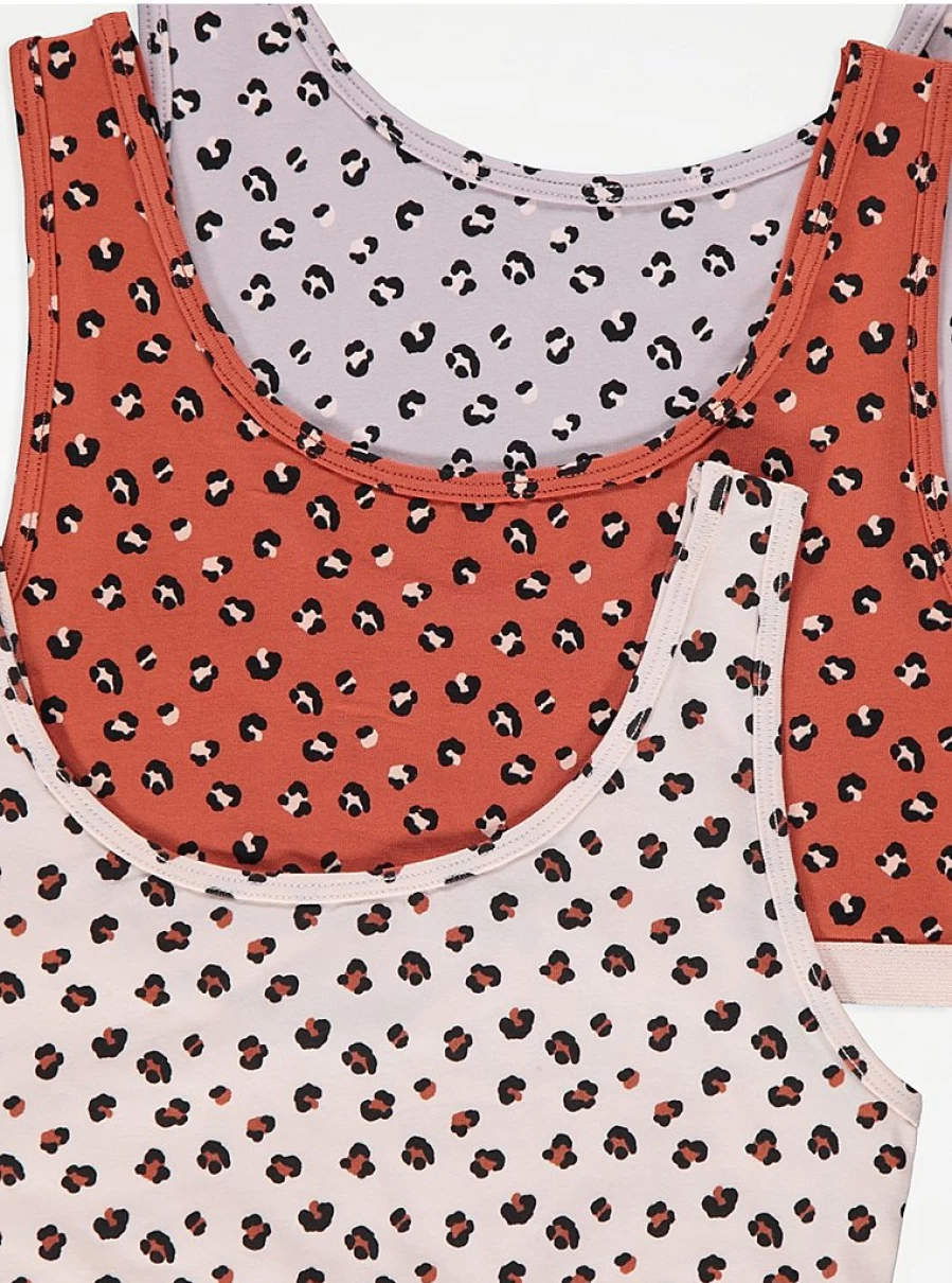 "George at Asda Kids Leopard Print Crop Tops 3-Pack | Comfortable & Stylish"