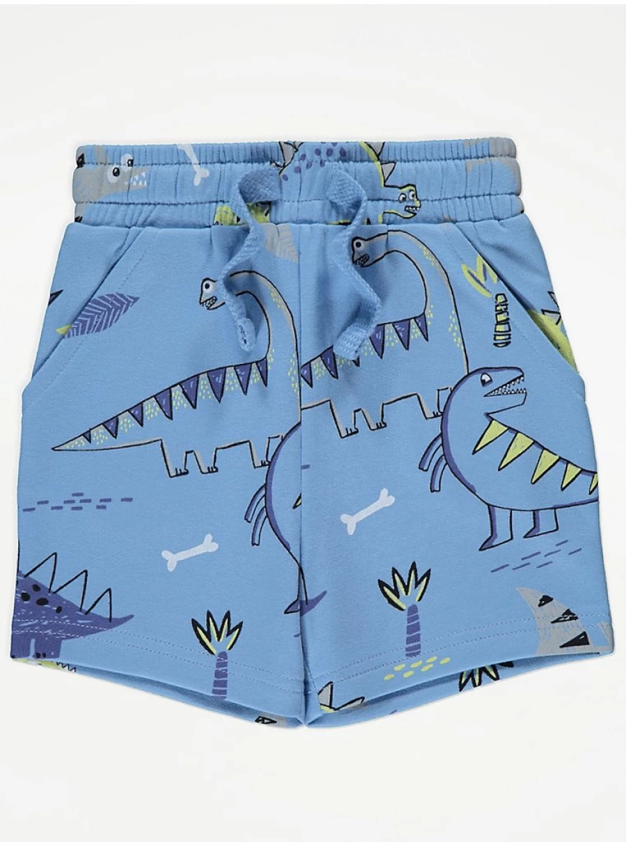 George at Asda Boys Blue Dinosaur Print T-Shirt and Shorts Set - Kids Outfit Review