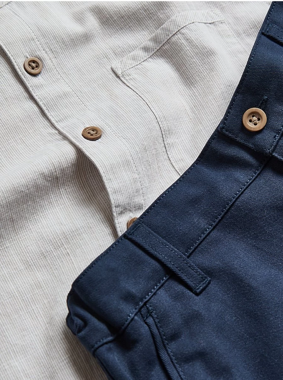 "George at Asda Boys Grandad Collar Shirt and Chino Shorts Outfit Review"