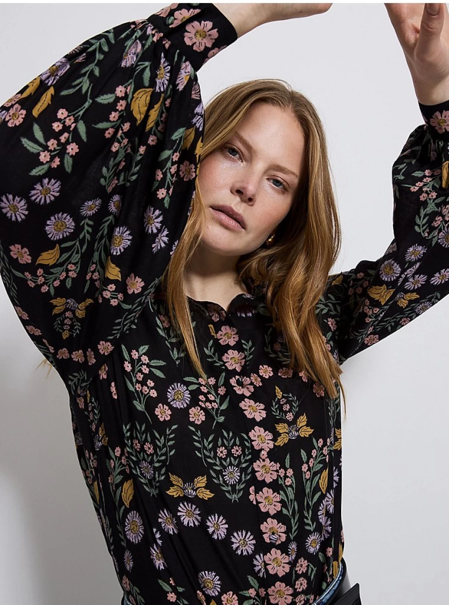 "George at Asda Women's Black Floral Print Long Sleeve Shirt Review & Style Guide"