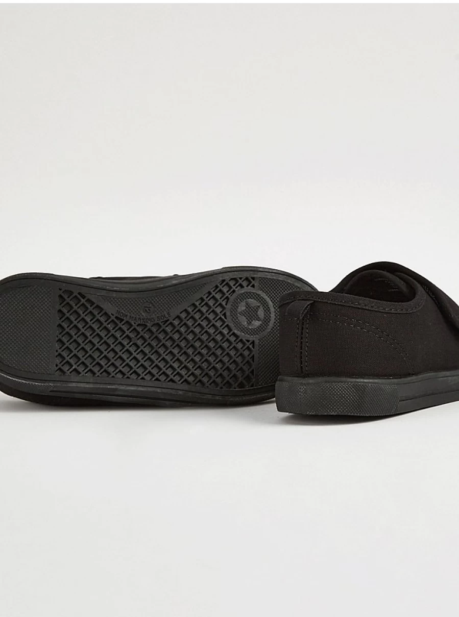 "George at Asda Black Plimsolls with Wrap Strap – Comfortable School Shoes Review"