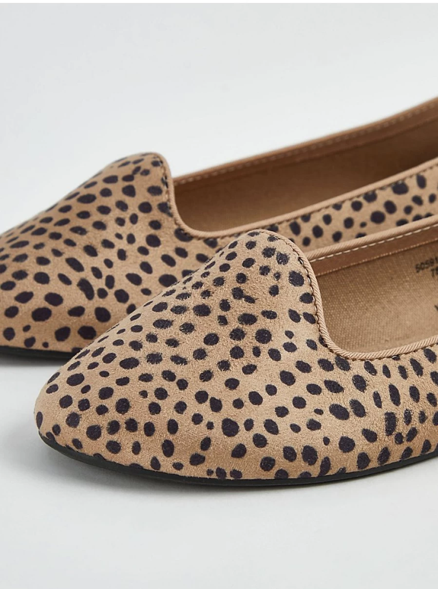 Women's Light Tan Cheetah Print Canvas Ballet Flats by George at Asda | Comfortable & Stylish Slip-On Shoes