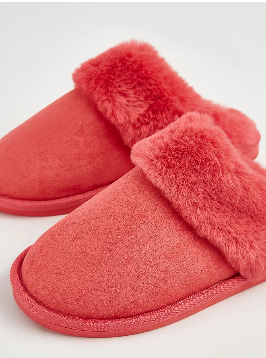 "George at Asda Bright Pink Suedette Mule Slippers – Soft Comfort & Stylish Design"