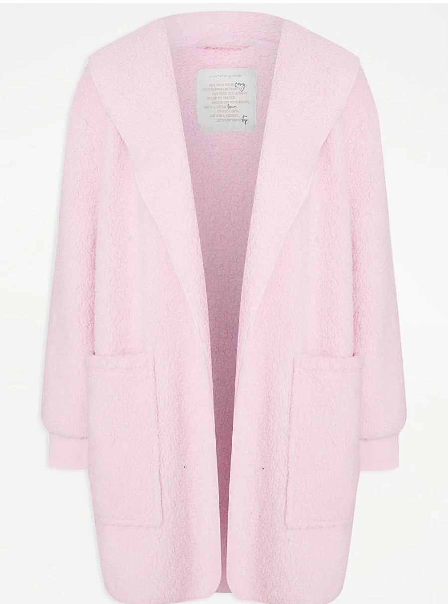 "George at Asda Light Pink Borg Fleece Cardigan | Cozy Lounge Wear Review"