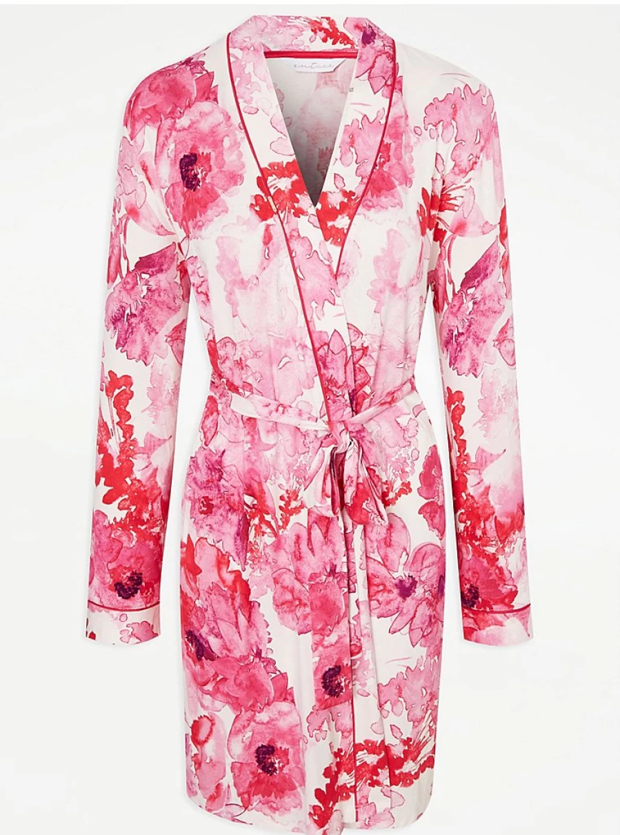 "George at Asda Entice Bright Pink Floral Dressing Gown - Women's Lingerie Robe Review"