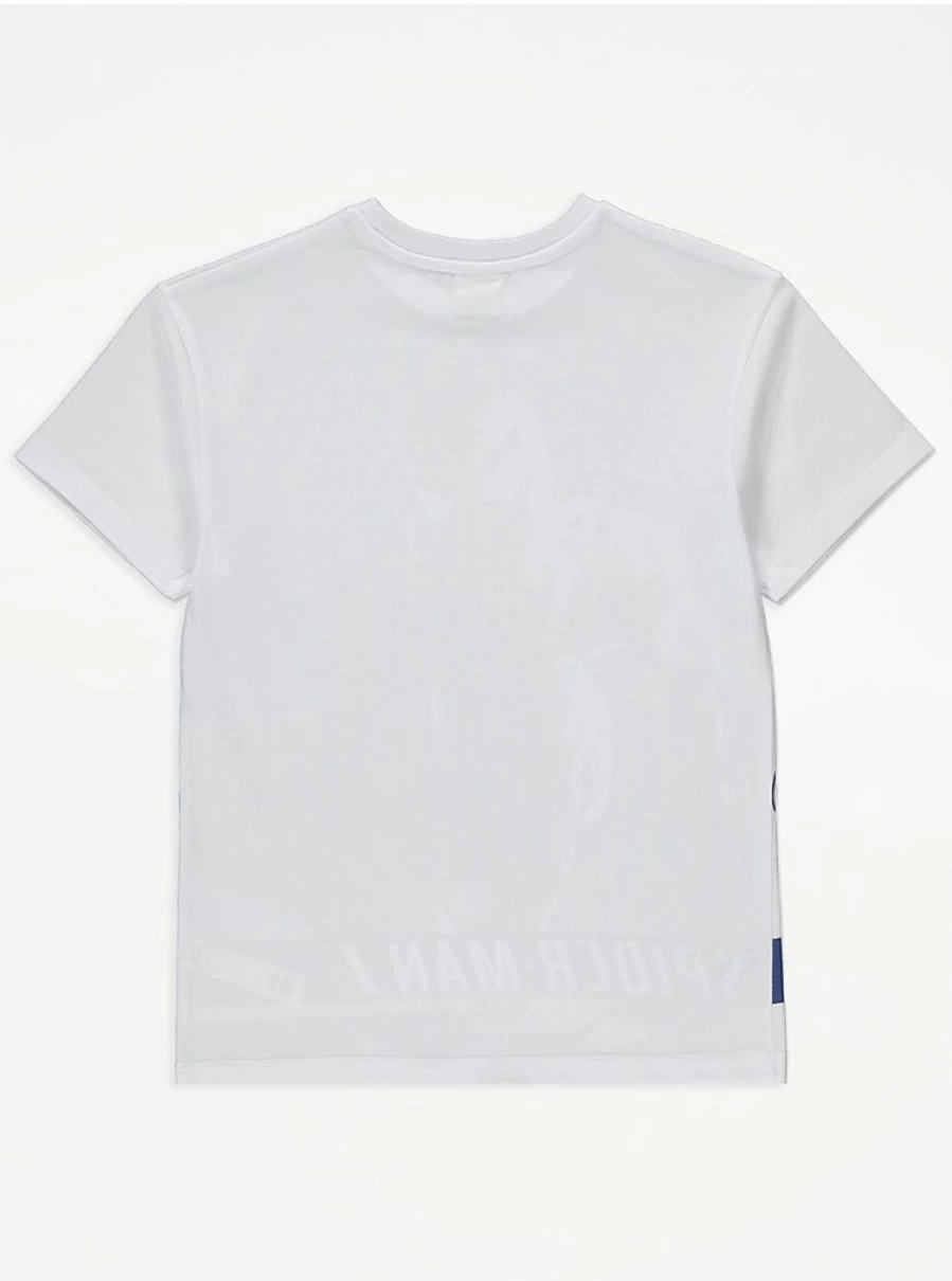 "George at Asda Boys Marvel Spider-Man White Character T-Shirt for Kids"