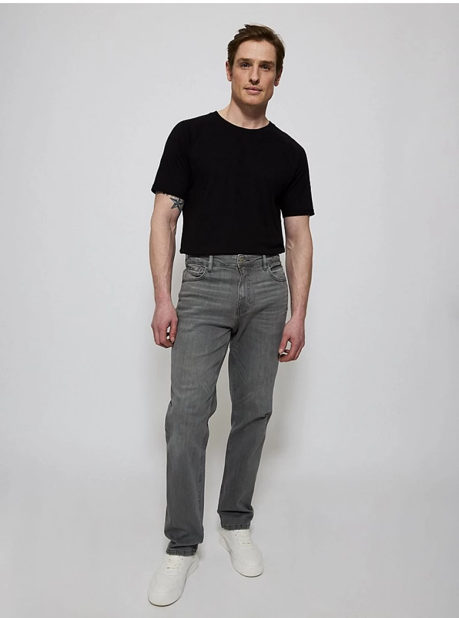Men's Grey Straight Fit Stretch Jeans | Comfort & Style | George at Asda