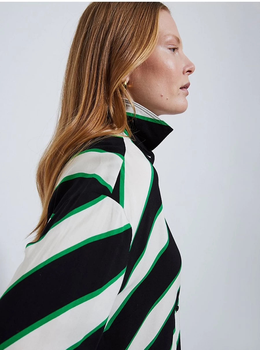 Women's Striped Long Sleeve Curved Hem Shirt | George at Asda
