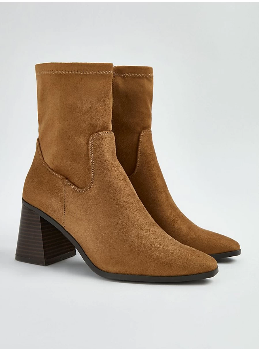Women's Tan Block Heel Western Boots - Comfortable & Stylish | George at Asda