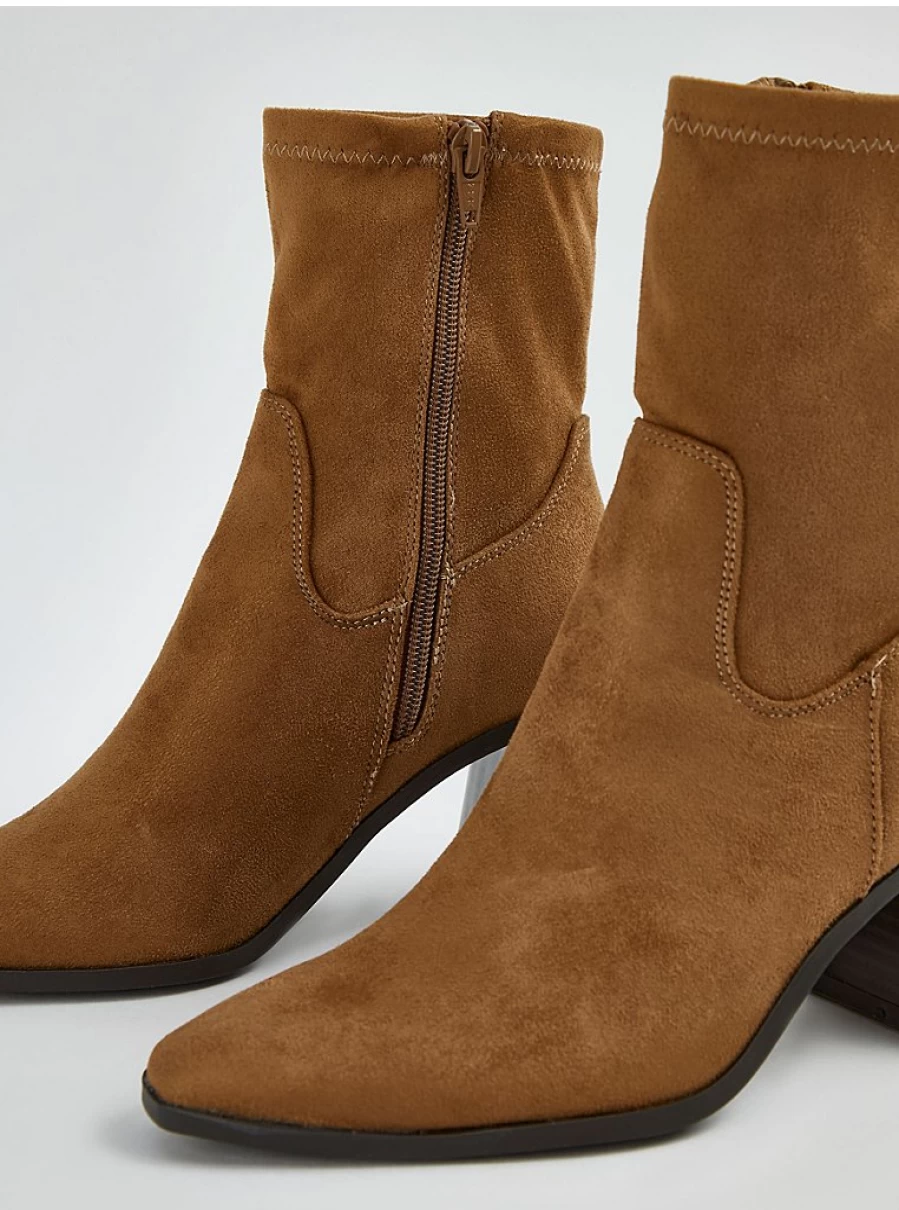 Women's Tan Block Heel Western Boots - Comfortable & Stylish | George at Asda