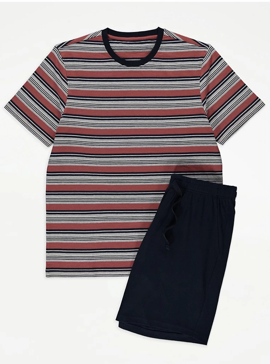 Men's Navy Striped Short Sleeve Pyjamas | George at Asda Comfort Sleepwear