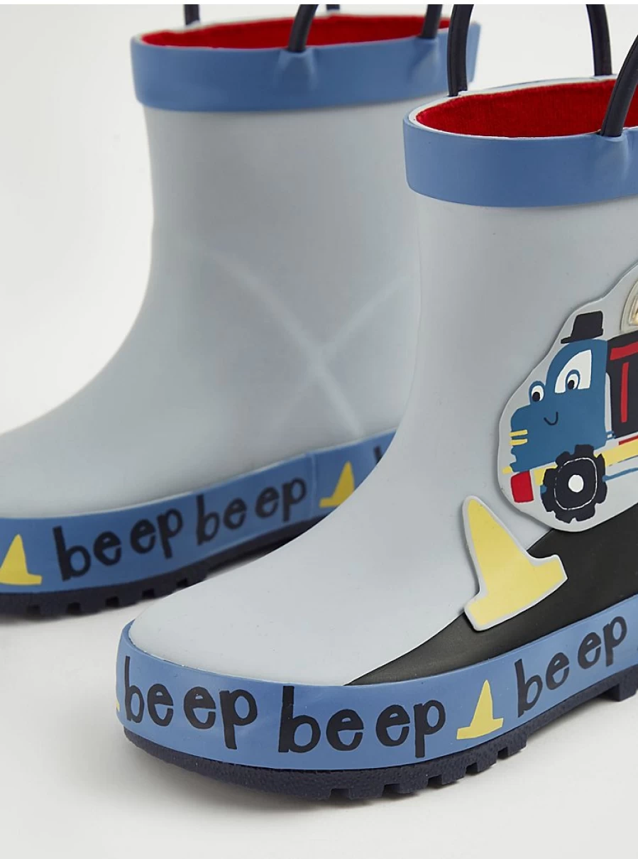 George at Asda Boys Grey Truck Wellington Boots - Kids Waterproof Rain Boots Review